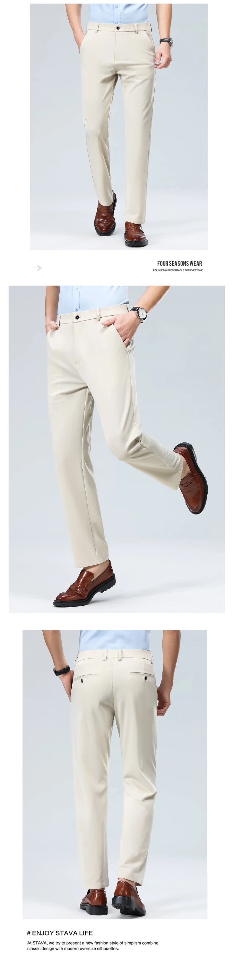 Pantalón de Vestir Elastizado Business Casual para Hombre 2026.