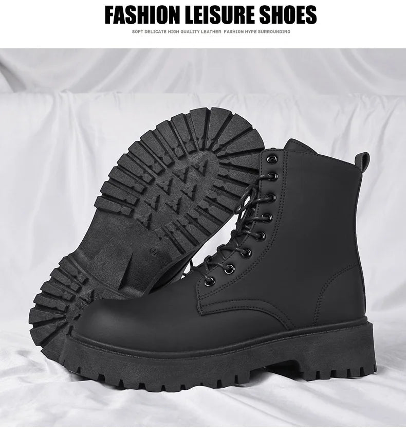 Botas Urbanas Negras Caña Alta – Estilo Moto & Streetwear