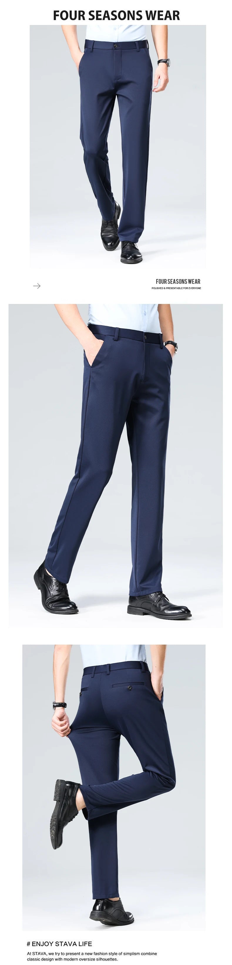 Pantalón de Vestir Elastizado Business Casual para Hombre 2026.