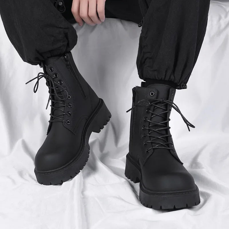 Botas Urbanas Negras Caña Alta – Estilo Moto & Streetwear
