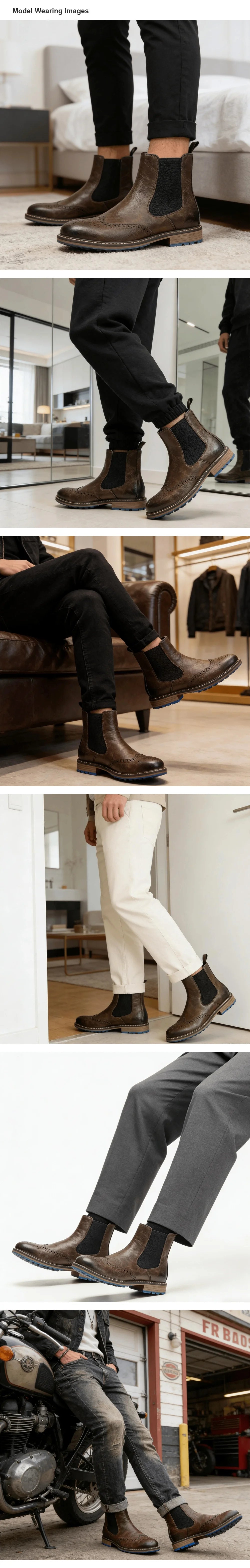 Botas Chelsea para hombre estilo casual marca retro 2026 moda cómoda.