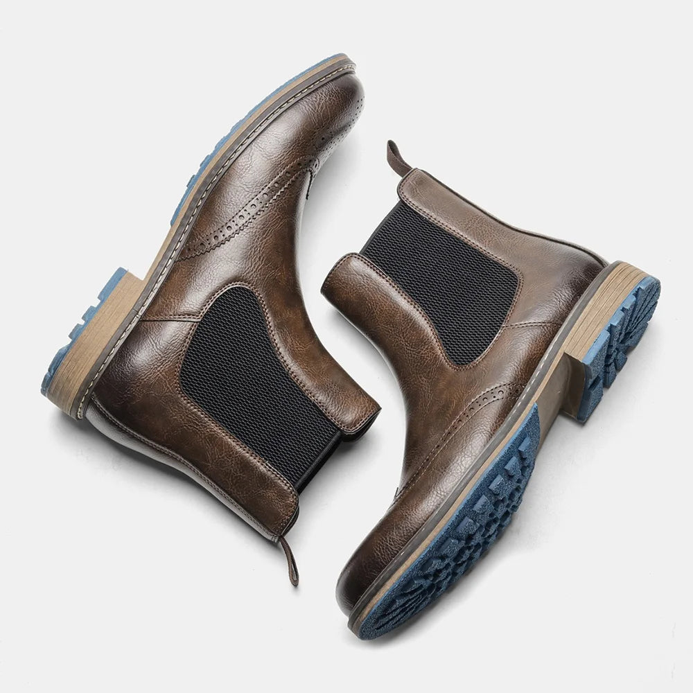 Botas Chelsea para hombre estilo casual marca retro 2026 moda cómoda.