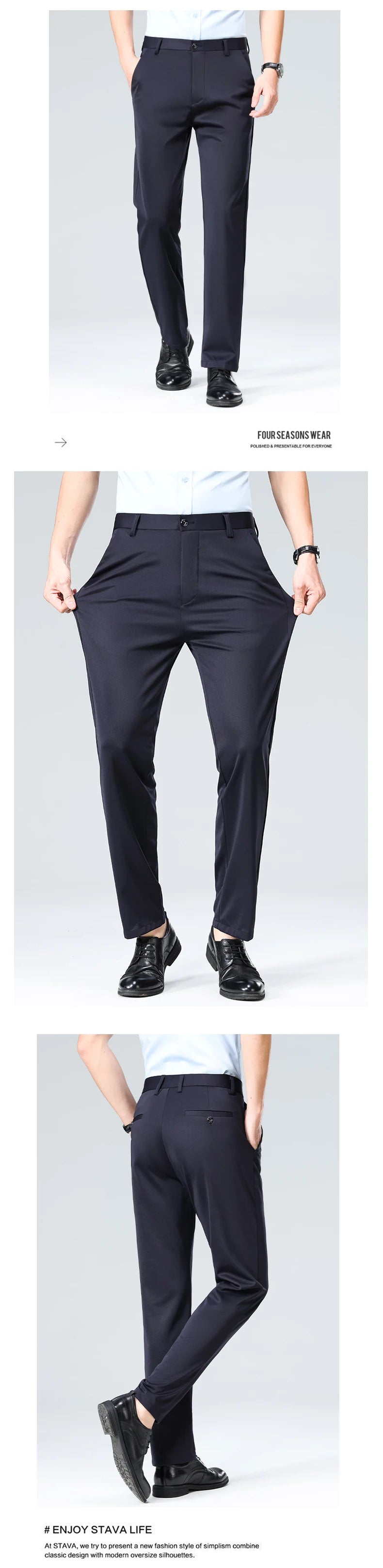 Pantalón de Vestir Elastizado Business Casual para Hombre 2026.