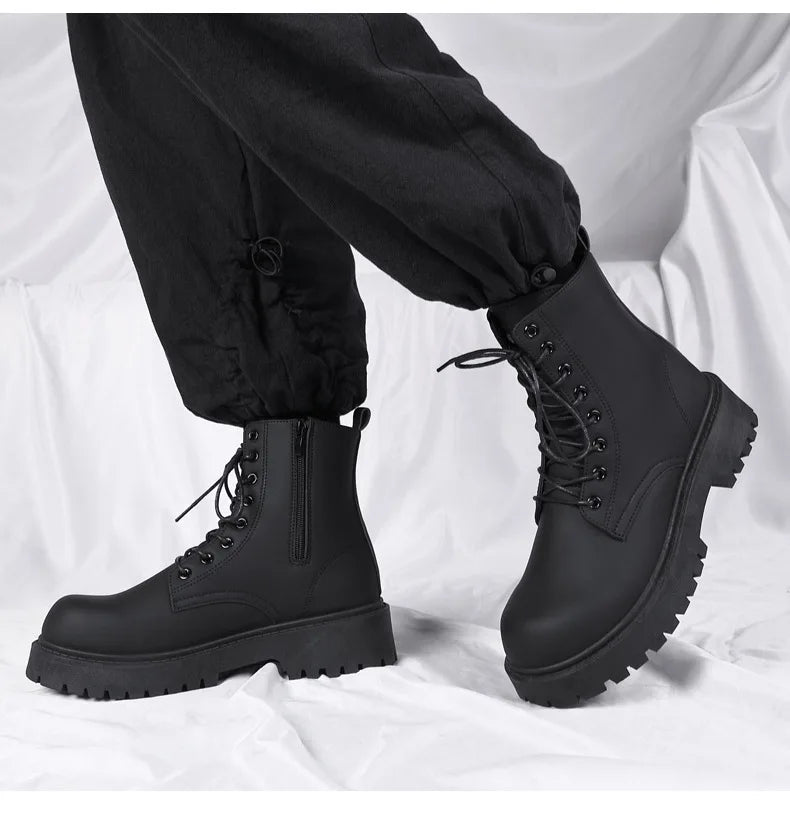 Botas Urbanas Negras Caña Alta – Estilo Moto & Streetwear