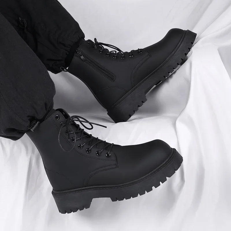 Botas Urbanas Negras Caña Alta – Estilo Moto & Streetwear