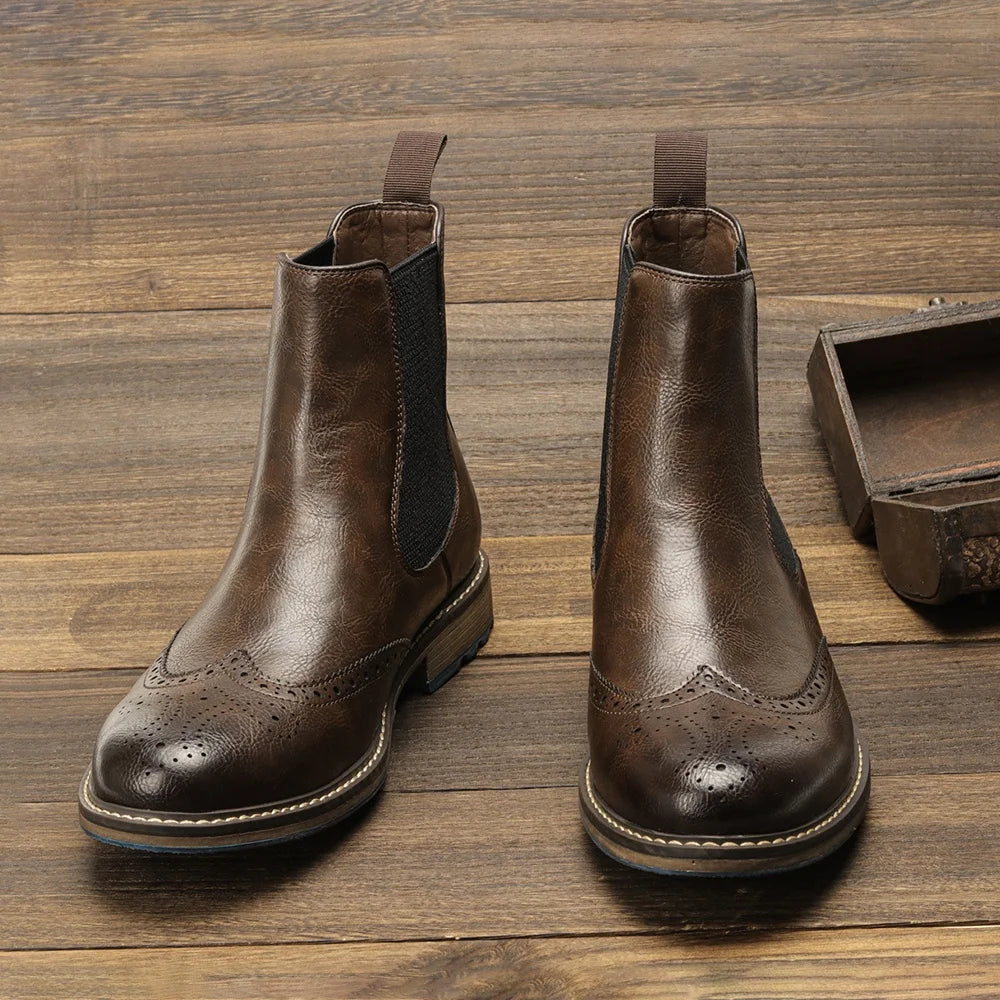Botas Chelsea para hombre estilo casual marca retro 2026 moda cómoda.