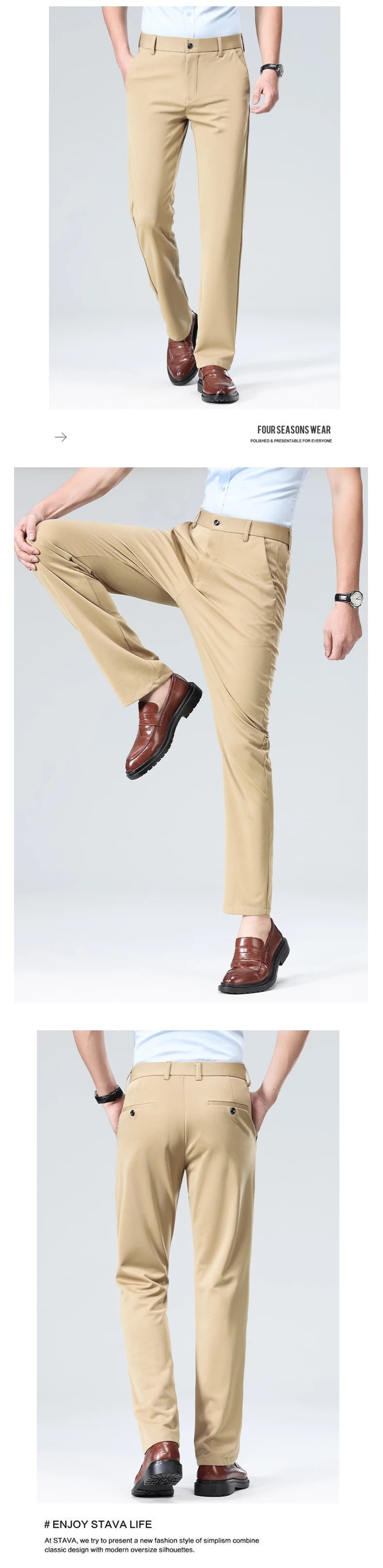 Pantalón de Vestir Elastizado Business Casual para Hombre 2026.
