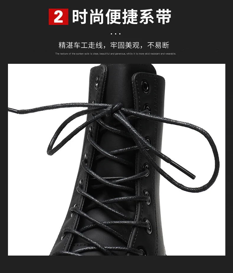 Botas Urbanas Negras Caña Alta – Estilo Moto & Streetwear