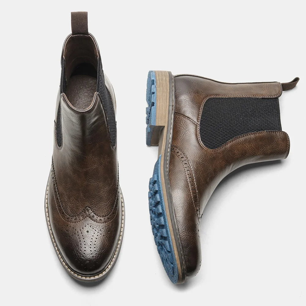 Botas Chelsea para hombre estilo casual marca retro 2026 moda cómoda.
