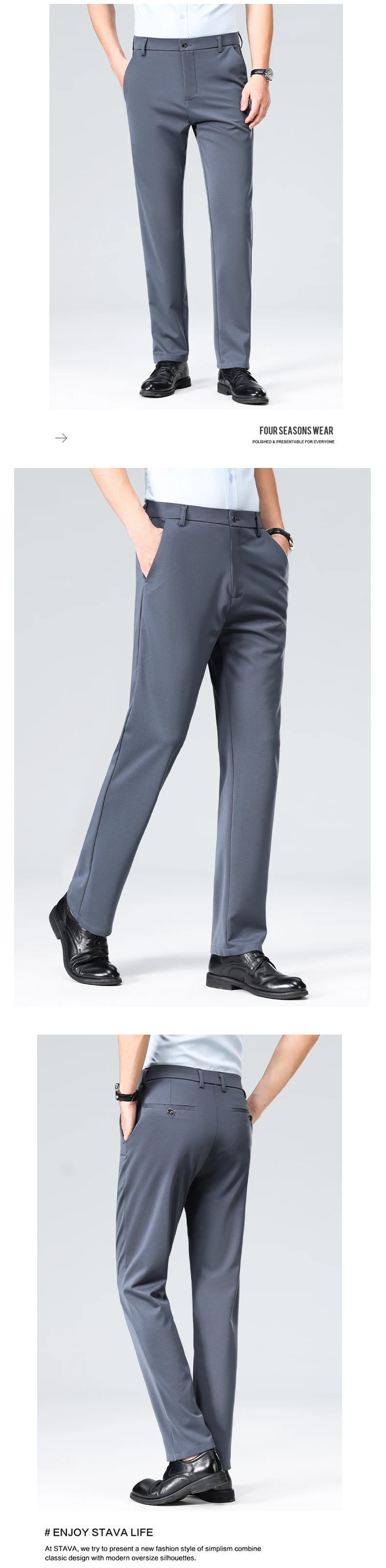 Pantalón de Vestir Elastizado Business Casual para Hombre 2026.