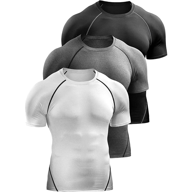Camiseta de compresión 2026  gimnasio y entrenamiento para hombre.