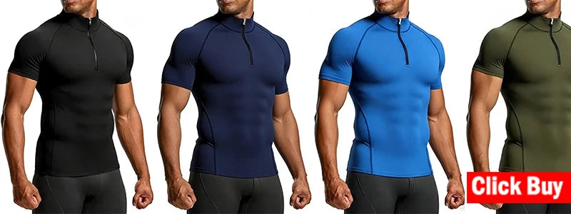 Camiseta de compresión 2026  gimnasio y entrenamiento para hombre.