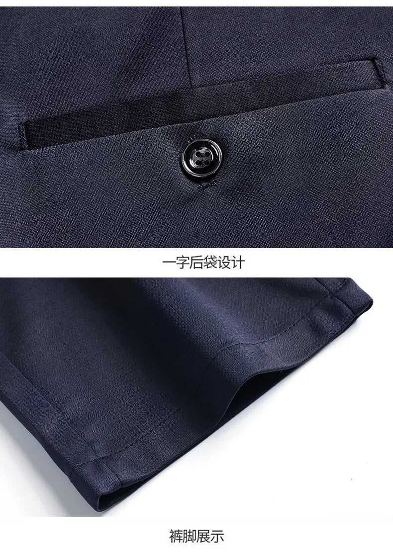 Set x3 Pantalones de Vestir Elastizados (Negro, Azul y Gris) 2026.
