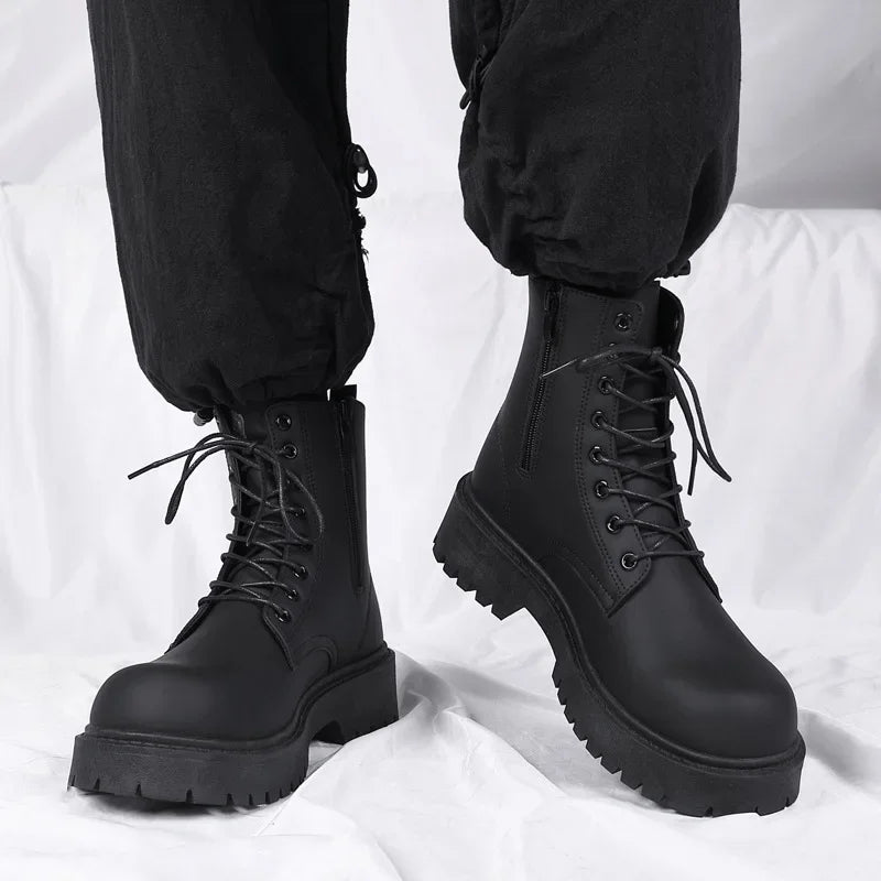 Botas Urbanas Negras Caña Alta – Estilo Moto & Streetwear