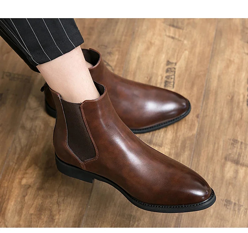 Botines Casuales de Cuero Estilo Urbano para Hombre