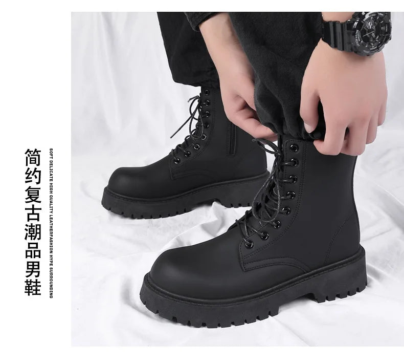 Botas Urbanas Negras Caña Alta – Estilo Moto & Streetwear
