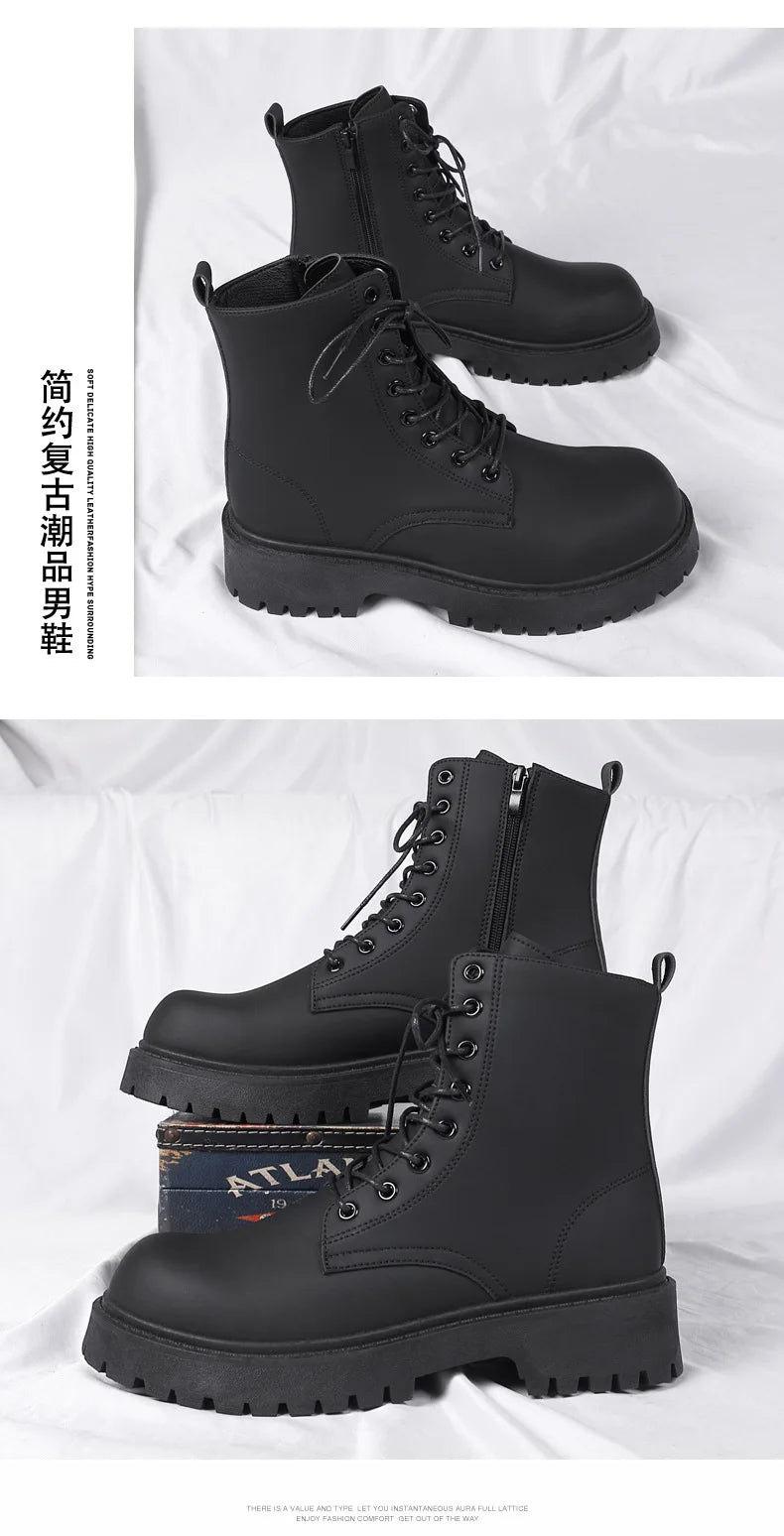 Botas Urbanas Negras Caña Alta – Estilo Moto & Streetwear