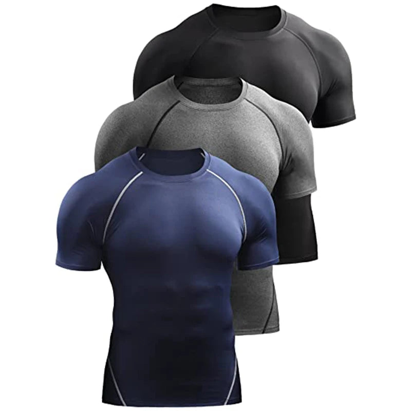 Camiseta de compresión 2026  gimnasio y entrenamiento para hombre.