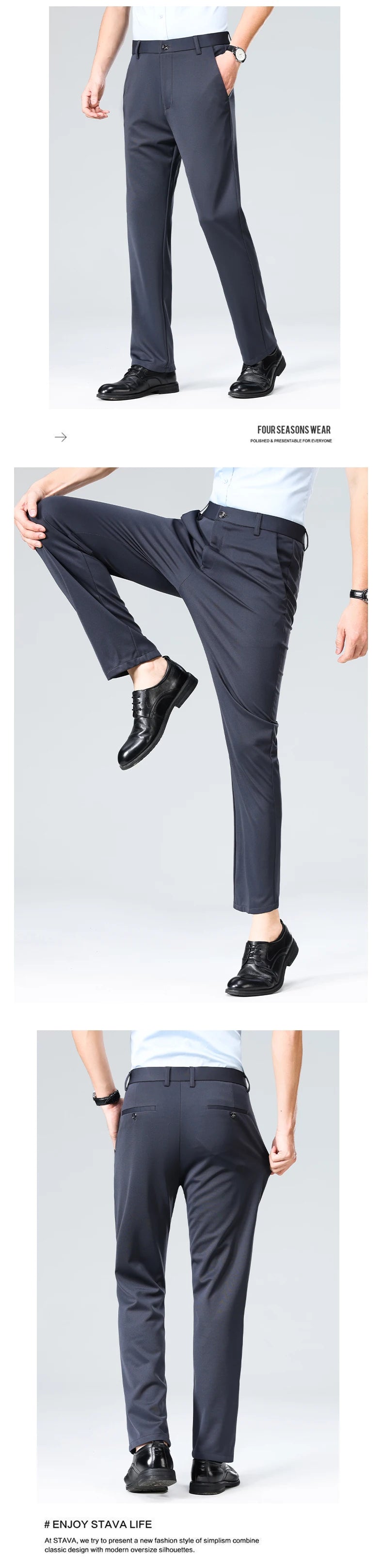 Pantalón de Vestir Elastizado Business Casual para Hombre 2026.