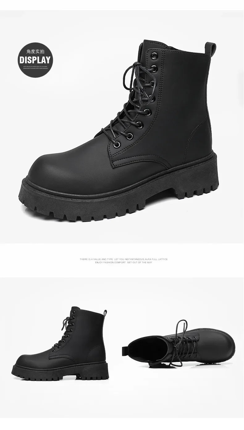 Botas Urbanas Negras Caña Alta – Estilo Moto & Streetwear